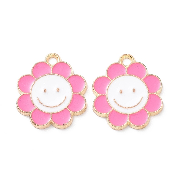 PandaHall Alloy Enamel Pendants, Flower with Smiling Face Charm, Light Gold, Pearl Pink, 18.5x16x1.5mm, Hole: 1.8mm Alloy+Enamel Flower
PandaHall Alloy Enamel Pendants, Flower with Smiling Face Charm, Light Gold, Pearl Pink, 18.5x16x1.5mm, Hole: 1.8mm Alloy+Enamel Flower