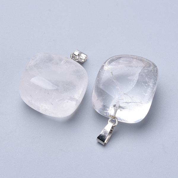 PandaHall Natural Quartz Crystal Pendants, with Platinum Tone Alloy Finding, Cube, 24~27x20~24x14~16mm, Hole: 5x2.5mm Quartz Crystal Cube
PandaHall Natural Quartz Crystal Pendants, with Platinum Tone Alloy Finding, Cube, 24~27x20~24x14~16mm, Hole: 5x2.5mm Quartz Crystal Cube
