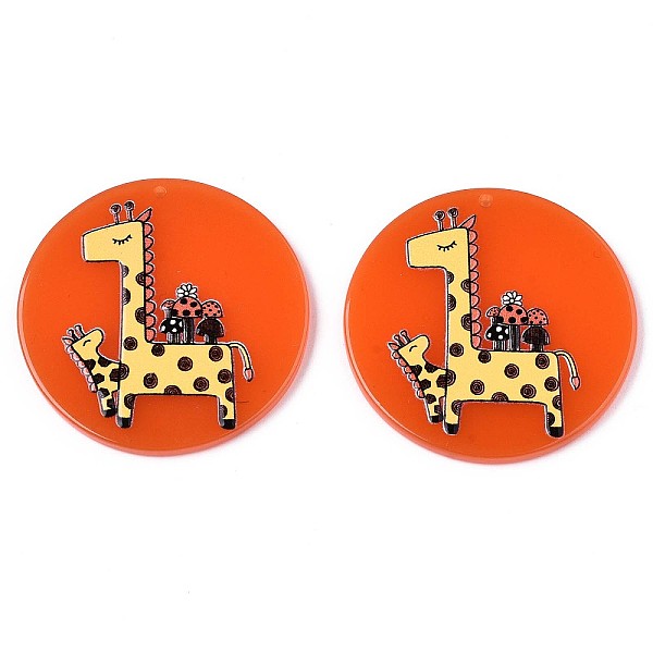PandaHall Translucent Cellulose Acetate(Resin) Pendants, 3D Printed, Flat Round with Giraffe, Orange Red, 39x2.5mm, Hole: 1.5mm Cellulose...
PandaHall Translucent Cellulose Acetate(Resin) Pendants, 3D Printed, Flat Round with Giraffe, Orange Red, 39x2.5mm, Hole: 1.5mm Cellulose...