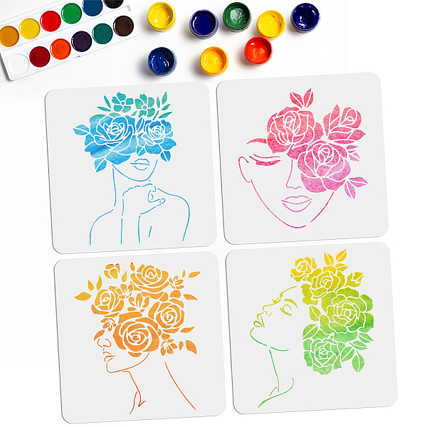 PandaHall MAYJOYDIY 4pcs Woman Stencils Rose Floral Female Face Drawing Painting Stencils 11.8×11.8inch Reusable Durable Flexible Craft...
PandaHall MAYJOYDIY 4pcs Woman Stencils Rose Floral Female Face Drawing Painting Stencils 11.8×11.8inch Reusable Durable Flexible Craft...