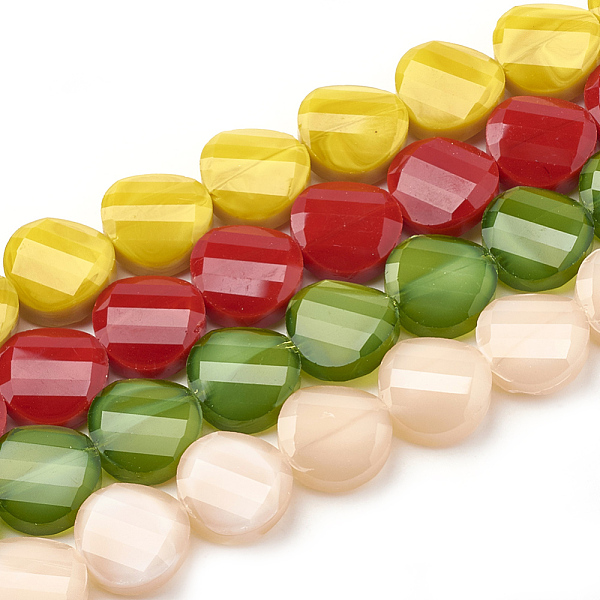 PandaHall Opaque Solid Color Glass Beads Strands, Faceted, Flat Round, Twisted, Mixed Color, 14x6.5mm, Hole: 1mm, about 25pcs/strand, 113.77..., Multicolor
PandaHall Opaque Solid Color Glass Beads Strands, Faceted, Flat Round, Twisted, Mixed Color, 14x6.5mm, Hole: 1mm, about 25pcs/strand, 113.77..., Multicolor