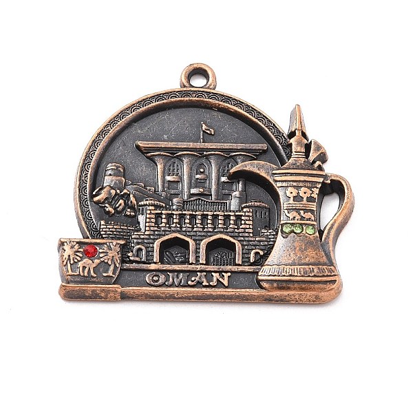 PandaHall Tibetan Style Alloy Rhinestone Pendants, Flat Round with Oman Theme Pattern, Red Copper, 41x45x4mm, Hole: 2.5mm Alloy+Rhinestone..., Multicolor
PandaHall Tibetan Style Alloy Rhinestone Pendants, Flat Round with Oman Theme Pattern, Red Copper, 41x45x4mm, Hole: 2.5mm Alloy+Rhinestone..., Multicolor