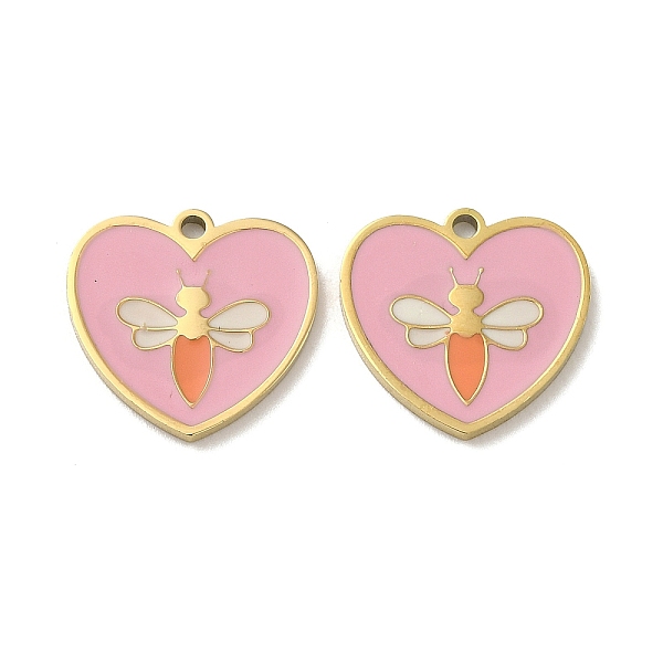 PandaHall Ion Plating(IP) 316L Surgical Stainless Steel Pendants, with Enamel, Real 18K Gold Plated, Heart with Bee Charm, Pink...
PandaHall Ion Plating(IP) 316L Surgical Stainless Steel Pendants, with Enamel, Real 18K Gold Plated, Heart with Bee Charm, Pink...