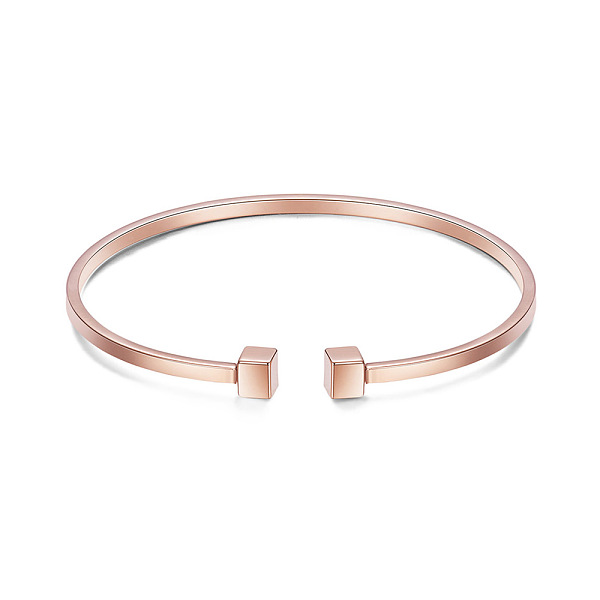 PandaHall SHEGRACE Simple Design Real Rose Gold Plated Cuff Bangle, with Cubes, 175x5mm Alloy
PandaHall SHEGRACE Simple Design Real Rose Gold Plated Cuff Bangle, with Cubes, 175x5mm Alloy