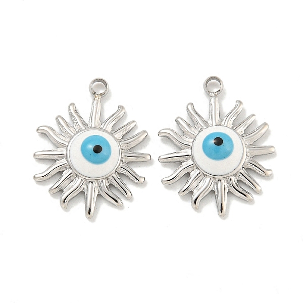 PandaHall 304 Stainless Steel Pendants, with Enamel, Sun with Evil Eye Charms, Stainless Steel Color, 14x11x2.8mm, Hole: 1.2mm Stainless...
PandaHall 304 Stainless Steel Pendants, with Enamel, Sun with Evil Eye Charms, Stainless Steel Color, 14x11x2.8mm, Hole: 1.2mm Stainless...