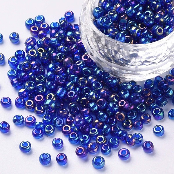 PandaHall 6/0 Round Glass Seed Beads, Transparent Colours Rainbow, Round Hole, Blue, 6/0, 4mm, Hole: 1.5mm, about 500pcs/50g, 50g/bag...
PandaHall 6/0 Round Glass Seed Beads, Transparent Colours Rainbow, Round Hole, Blue, 6/0, 4mm, Hole: 1.5mm, about 500pcs/50g, 50g/bag...