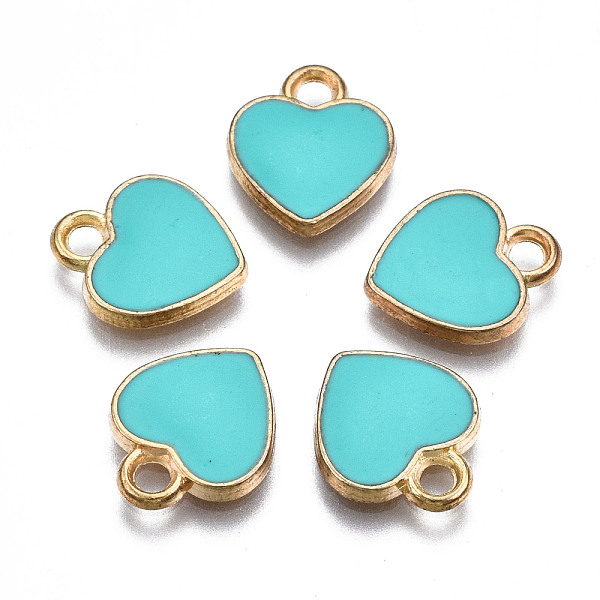PandaHall Alloy Enamel Charms, Heart, Light Gold, Dark Turquoise, 12x10x2mm, Hole: 2mm Alloy+Enamel Heart
PandaHall Alloy Enamel Charms, Heart, Light Gold, Dark Turquoise, 12x10x2mm, Hole: 2mm Alloy+Enamel Heart