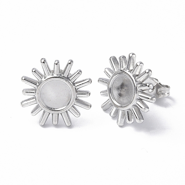PandaHall 304 Stainless Steel Stud Earring Findings, Sun with Round Tray Earring Settings, with Ear Nuts, Stainless Steel Color, Tray: 6mm...
PandaHall 304 Stainless Steel Stud Earring Findings, Sun with Round Tray Earring Settings, with Ear Nuts, Stainless Steel Color, Tray: 6mm...