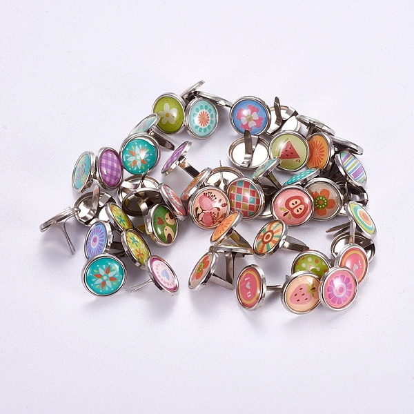 PandaHall Iron Brads, with Epoxy Resin, For Scrapbooking, Photo Album, DIY Paper Cards Decoration, Platinum, Mixed Color, 12mm, Flat Round..., Multicolor
PandaHall Iron Brads, with Epoxy Resin, For Scrapbooking, Photo Album, DIY Paper Cards Decoration, Platinum, Mixed Color, 12mm, Flat Round..., Multicolor