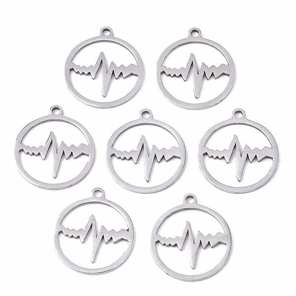 PandaHall 201 Stainless Steel Pendants, Laser Cut, Ring with Heartbeat, Stainless Steel Color, 17x15x1mm, Hole: 1.4mm 201 Stainless Steel...
PandaHall 201 Stainless Steel Pendants, Laser Cut, Ring with Heartbeat, Stainless Steel Color, 17x15x1mm, Hole: 1.4mm 201 Stainless Steel...
