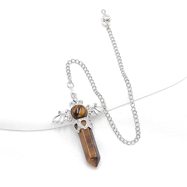 PandaHall Natural Tiger Eye Dowsing Pendulum Big Pendants, with Platinum Plated Metal Findings, Hexagonal Angel Scepter Charm, 320mm Tiger...
PandaHall Natural Tiger Eye Dowsing Pendulum Big Pendants, with Platinum Plated Metal Findings, Hexagonal Angel Scepter Charm, 320mm Tiger...