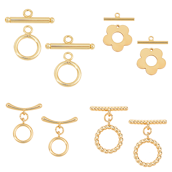 PandaHall CHGCRAFT 8Sets 4 Style Brass Toggle Clasps, Twist Ring & Ring & Flower , Real 18K Gold Plated, 18x14.5x4mm, Hole: 2mm Brass Mixed...
PandaHall CHGCRAFT 8Sets 4 Style Brass Toggle Clasps, Twist Ring & Ring & Flower , Real 18K Gold Plated, 18x14.5x4mm, Hole: 2mm Brass Mixed...