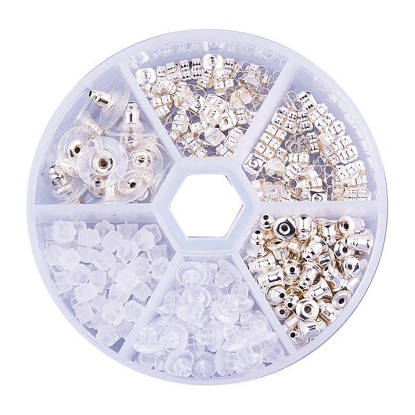 PandaHall 5 Style Brass and Plastic Ear Nuts, Earring Backs Sets Silver for Jewelry Making, Silver, 2.5~11x3.2~11x2.5~7mm, Hole: 1mm, Brass...
PandaHall 5 Style Brass and Plastic Ear Nuts, Earring Backs Sets Silver for Jewelry Making, Silver, 2.5~11x3.2~11x2.5~7mm, Hole: 1mm, Brass...