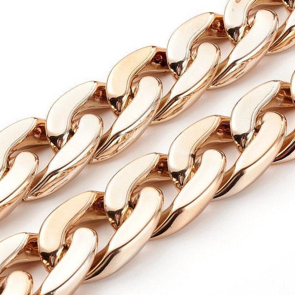 PandaHall Handmade CCB Plastic Curb Chains, Twisted Chains, Unwelded, Rose Gold, 39x24x8mm, about 39.37 inch(1m)/strand Plastic
PandaHall Handmade CCB Plastic Curb Chains, Twisted Chains, Unwelded, Rose Gold, 39x24x8mm, about 39.37 inch(1m)/strand Plastic