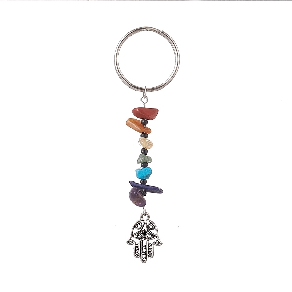 PandaHall Natural Gemstone Chips Keychains, Alloy Charms Keychains with Iron Split Key Rings, Hamsa Hand, 9.4cm, Charm: 20.5x15x1mm Mixed...
PandaHall Natural Gemstone Chips Keychains, Alloy Charms Keychains with Iron Split Key Rings, Hamsa Hand, 9.4cm, Charm: 20.5x15x1mm Mixed...