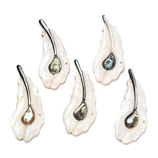 PandaHall Natural Freshwater Shell & Black Lip Shell & Paua Shell & Natural White Shell Big Pendants, Feather Charms, Seashell Color...
PandaHall Natural Freshwater Shell & Black Lip Shell & Paua Shell & Natural White Shell Big Pendants, Feather Charms, Seashell Color...