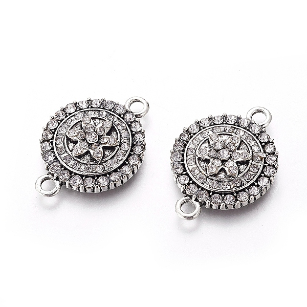 PandaHall Alloy Links Connectors, with Crystal Rhinestone, Flat Round with Flower, Antique Silver, 31x21x4mm, Hole: 3mm Alloy+Rhinestone..., Clear
PandaHall Alloy Links Connectors, with Crystal Rhinestone, Flat Round with Flower, Antique Silver, 31x21x4mm, Hole: 3mm Alloy+Rhinestone..., Clear