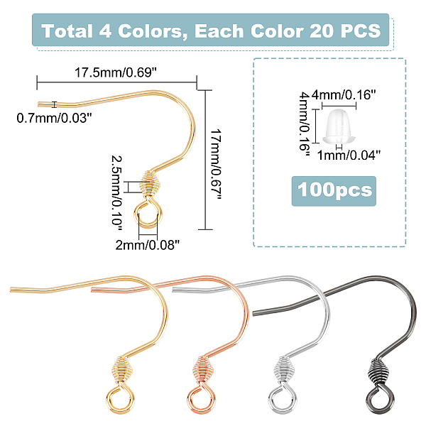 PandaHall DICOSMETIC 80 Pcs 4 Colors Earring Hooks Stainless Steel/Gold/Rose Gold/Gunmetal Color Fish Hooks Earring Wires with Loops and...
PandaHall DICOSMETIC 80 Pcs 4 Colors Earring Hooks Stainless Steel/Gold/Rose Gold/Gunmetal Color Fish Hooks Earring Wires with Loops and...