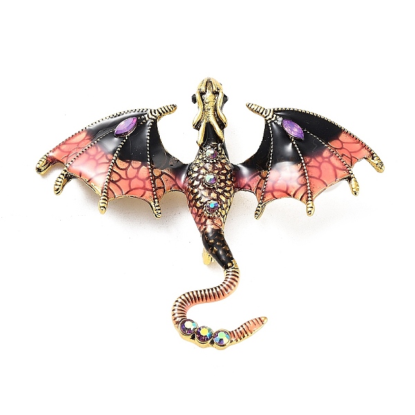 PandaHall Dragon Enamel Pins, Antique Golden Plated Alloy Rhinestone Brooch for Unisex, Salmon, 61x71x11mm Alloy+Enamel Dragon Red
PandaHall Dragon Enamel Pins, Antique Golden Plated Alloy Rhinestone Brooch for Unisex, Salmon, 61x71x11mm Alloy+Enamel Dragon Red