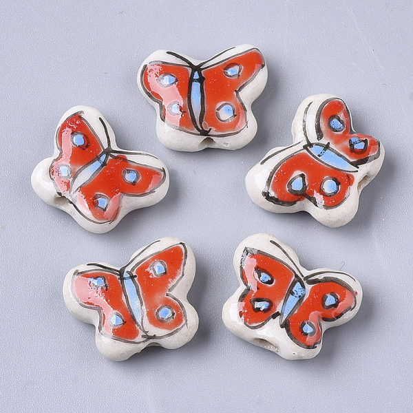PandaHall Handmade Porcelain Beads, Famille Rose Style, Butterfly, Red, 13~14x16~17x5.5mm, Hole: 1.5~1.8mm Porcelain Butterfly Red
PandaHall Handmade Porcelain Beads, Famille Rose Style, Butterfly, Red, 13~14x16~17x5.5mm, Hole: 1.5~1.8mm Porcelain Butterfly Red