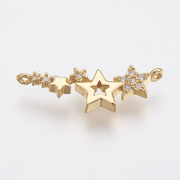 PandaHall Brass Micro Pave Cubic Zirconia Links, Lead Free & Cadmium Free, Star, Golden, 8x23x2mm, Hole: 0.8mm Brass+Cubic Zirconia Star
PandaHall Brass Micro Pave Cubic Zirconia Links, Lead Free & Cadmium Free, Star, Golden, 8x23x2mm, Hole: 0.8mm Brass+Cubic Zirconia Star