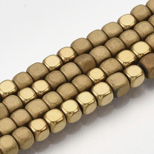 PandaHall Electroplate Non-magnetic Synthetic Hematite Bead Strands, with Matte Style, Cube, Golden Plated, 3x3x3mm, Hole: 1mm, about...
PandaHall Electroplate Non-magnetic Synthetic Hematite Bead Strands, with Matte Style, Cube, Golden Plated, 3x3x3mm, Hole: 1mm, about...