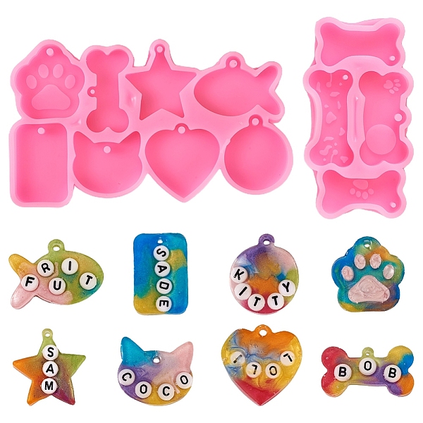 PandaHall 2Pcs 2 Styles Cat/Heart/Dog Bone Shape DIY Pendant Silicone Molds, Resin Casting Molds, for UV Resin & Epoxy Resin Craft Making...
PandaHall 2Pcs 2 Styles Cat/Heart/Dog Bone Shape DIY Pendant Silicone Molds, Resin Casting Molds, for UV Resin & Epoxy Resin Craft Making...