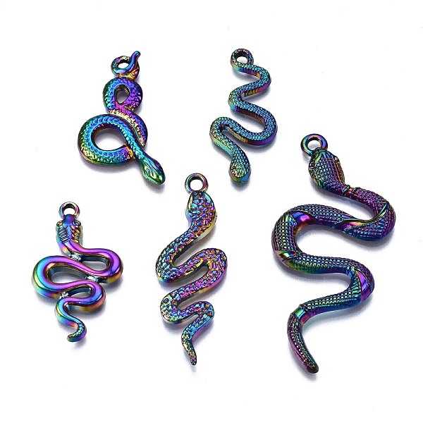 PandaHall Rainbow Color Alloy Pendants, Cadmium Free & Nickel Free & Lead Free, Snake, 31x16x2.5mm, Hole: 2mm, 5pcs/set Alloy Snake
PandaHall Rainbow Color Alloy Pendants, Cadmium Free & Nickel Free & Lead Free, Snake, 31x16x2.5mm, Hole: 2mm, 5pcs/set Alloy Snake
