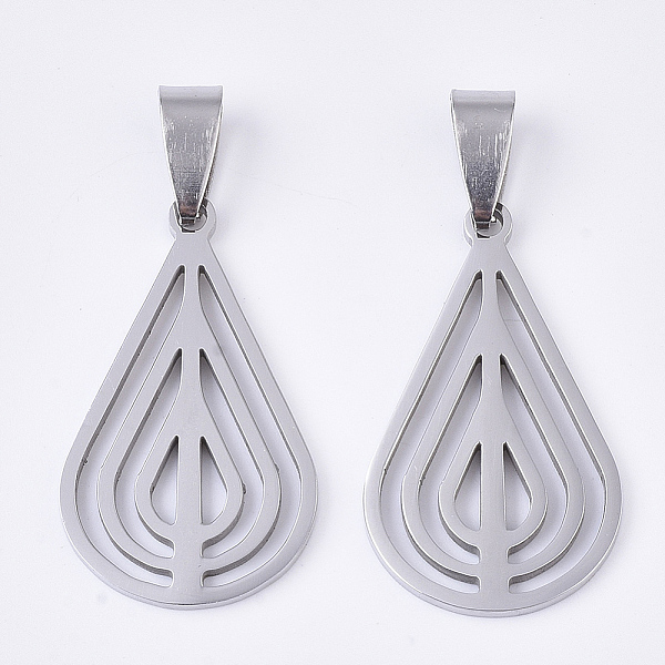 PandaHall 201 Stainless Steel Pendants, Filigree Pendants, with Random Size Snap on Bails, Teardrop, Stainless Steel Color, 30x18x1.5mm...
PandaHall 201 Stainless Steel Pendants, Filigree Pendants, with Random Size Snap on Bails, Teardrop, Stainless Steel Color, 30x18x1.5mm...