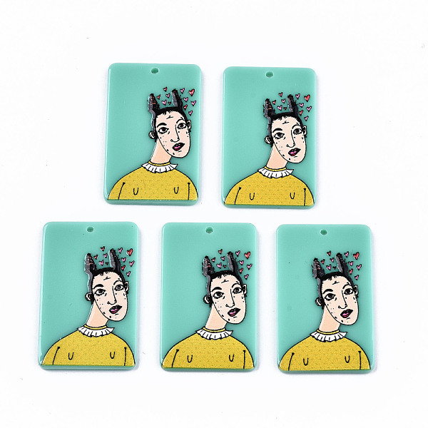 PandaHall Acrylic Pendants, 3D Printed, Rectangle with Human Pattern, Light Sea Green, 38x24x2.5mm, Hole: 1.6mm Acrylic Rectangle
PandaHall Acrylic Pendants, 3D Printed, Rectangle with Human Pattern, Light Sea Green, 38x24x2.5mm, Hole: 1.6mm Acrylic Rectangle
