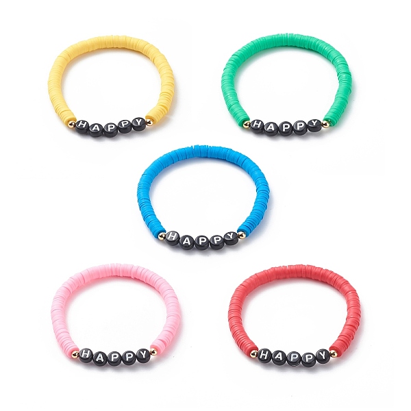 PandaHall 5Pcs 5 Color Handmade Polymer Clay Disc Surfer Stretch Bracelets Set, Word Happy Acrylic Preppy Bracelets for Women, Mixed Color..., Multicolor
PandaHall 5Pcs 5 Color Handmade Polymer Clay Disc Surfer Stretch Bracelets Set, Word Happy Acrylic Preppy Bracelets for Women, Mixed Color..., Multicolor