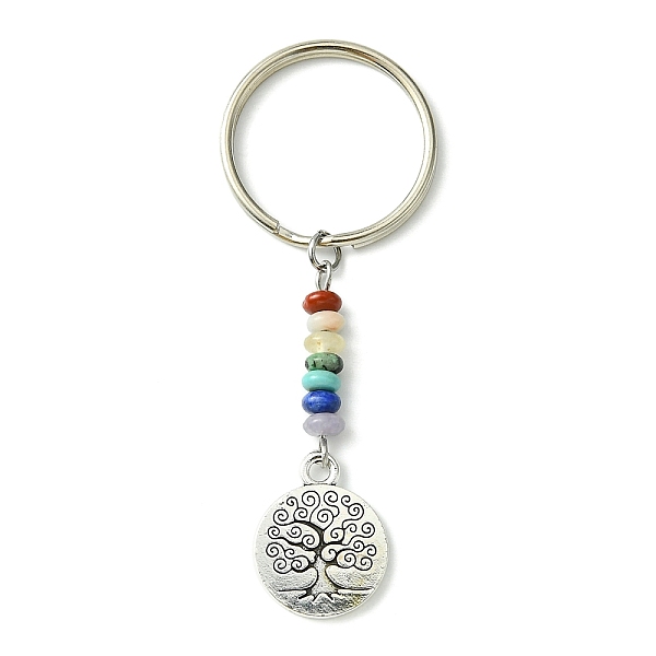 PandaHall Alloy Tree of Life Pendant Keychain, with Chakra Gemstone Bead and Iron Split Key Rings, Flat Round, 6.6cm, Pendant: 19x15x1.5mm...
PandaHall Alloy Tree of Life Pendant Keychain, with Chakra Gemstone Bead and Iron Split Key Rings, Flat Round, 6.6cm, Pendant: 19x15x1.5mm...