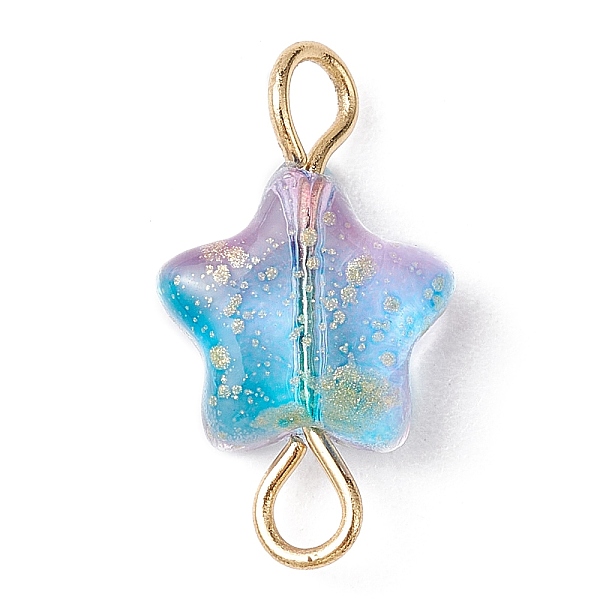 PandaHall Spray Painted Glass Connector Charms, Star Links with Golden Tone Brass Double Loops, Colorful, 14.5~15x8x4mm, Hole: 1.7~2mm...
PandaHall Spray Painted Glass Connector Charms, Star Links with Golden Tone Brass Double Loops, Colorful, 14.5~15x8x4mm, Hole: 1.7~2mm...