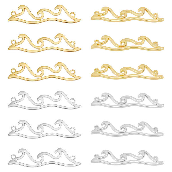 PandaHall Unicraftale 20Pcs 2 Colors 304 Stainless Steel Connector Charms, Wave Shaped Links, Golden & Stainless Steel Color, 28x7.5x1mm...
PandaHall Unicraftale 20Pcs 2 Colors 304 Stainless Steel Connector Charms, Wave Shaped Links, Golden & Stainless Steel Color, 28x7.5x1mm...