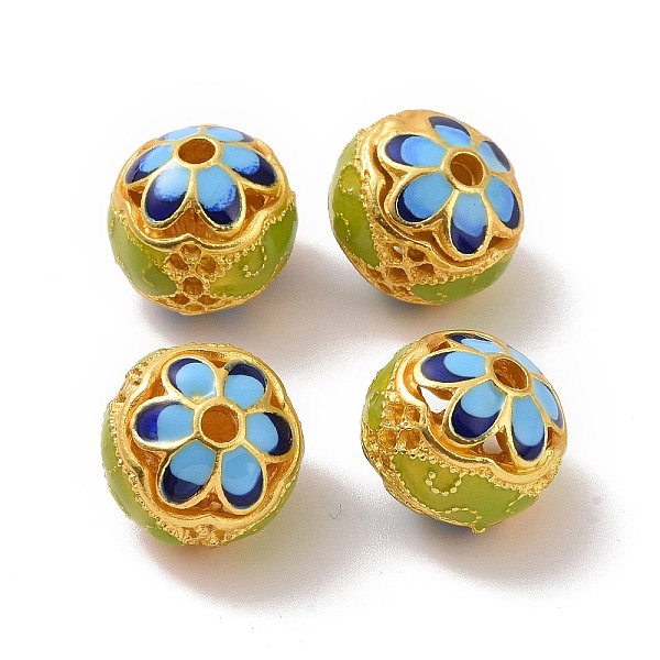 PandaHall Hollow Alloy Beads, with Enamel, Rondelle with Flower, Matte Gold Color, Deep Sky Blue, 14x13mm, Hole: 2.5mm Alloy+Enamel Rondelle
PandaHall Hollow Alloy Beads, with Enamel, Rondelle with Flower, Matte Gold Color, Deep Sky Blue, 14x13mm, Hole: 2.5mm Alloy+Enamel Rondelle