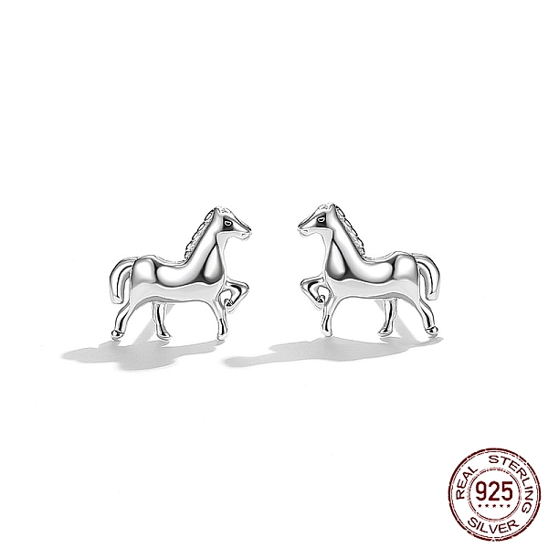 PandaHall Rhodium Plated Sterling Silver Stud Earrings, Horse, Platinum Sterling Silver
PandaHall Rhodium Plated Sterling Silver Stud Earrings, Horse, Platinum Sterling Silver