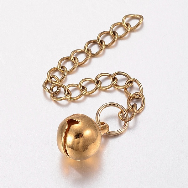 PandaHall 304 Stainless Steel Chain Extender, with Small Bell Charms, Golden, 64x3mm 304 Stainless Steel
PandaHall 304 Stainless Steel Chain Extender, with Small Bell Charms, Golden, 64x3mm 304 Stainless Steel