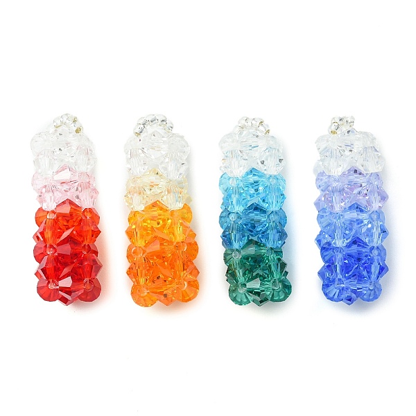 PandaHall 4Pcs 4 Color Faceted Glass Pendants, with Seed Beads, Mixed Color, 28x9.5x9.5mm, Hole: 4x2mm, 1pc/color Glass Others Multicolor
PandaHall 4Pcs 4 Color Faceted Glass Pendants, with Seed Beads, Mixed Color, 28x9.5x9.5mm, Hole: 4x2mm, 1pc/color Glass Others Multicolor