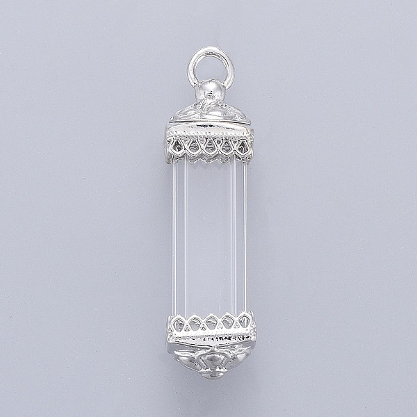 PandaHall Organic Glass Pendants, with Openable Brass Screw Caps, Cuboid Lantern, Platinum, Clear, 46x12.5x12.5mm, Hole: 3x4mm Brass+Glass...
PandaHall Organic Glass Pendants, with Openable Brass Screw Caps, Cuboid Lantern, Platinum, Clear, 46x12.5x12.5mm, Hole: 3x4mm Brass+Glass...