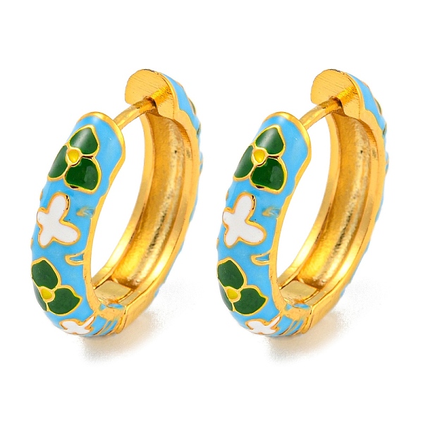 PandaHall Rack Plating Brass Hoop Earring, with Flower Enamel, Cadmium Free & Lead Free, Long-Lasting Plated, Real 18K Gold Plated, Pale...
PandaHall Rack Plating Brass Hoop Earring, with Flower Enamel, Cadmium Free & Lead Free, Long-Lasting Plated, Real 18K Gold Plated, Pale...