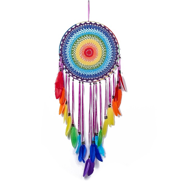 PandaHall Native Style Iron Ring Woven Net/Web with Feather Wall Hanging Decoration, with Wooden Beads & Satin/Cotton Thread, for Home...
PandaHall Native Style Iron Ring Woven Net/Web with Feather Wall Hanging Decoration, with Wooden Beads & Satin/Cotton Thread, for Home...