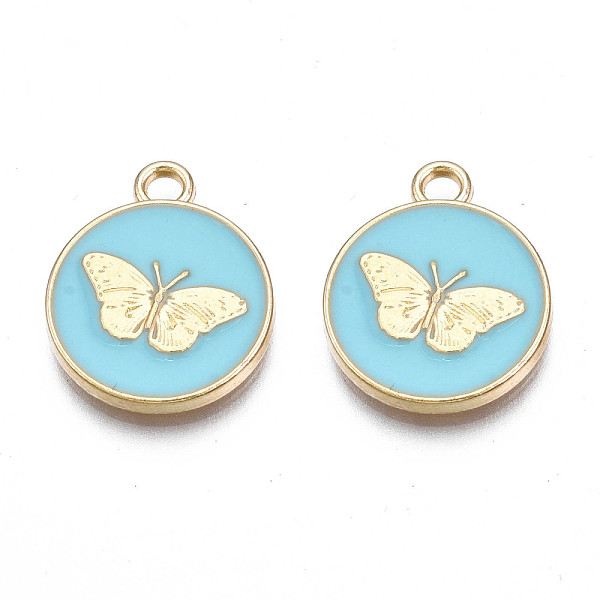 PandaHall Alloy Enamel Pendants, Cadmium Free & Nickel Free & Lead Free, Light Gold, Flat Round with Butterfly, Sky Blue, 18x15x2mm, Hole...
PandaHall Alloy Enamel Pendants, Cadmium Free & Nickel Free & Lead Free, Light Gold, Flat Round with Butterfly, Sky Blue, 18x15x2mm, Hole...