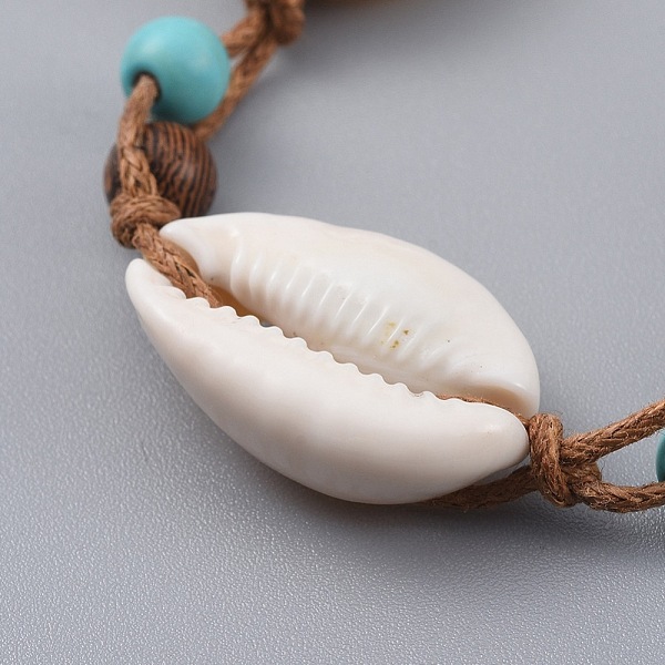 PandaHall Adjustable Waxed Cotton Cord Braided Bead Bracelet, with Synthetic Turquoise(Dyed) Beads, Cowrie Shell and Wood Beads, Deep Sky..., Blue
PandaHall Adjustable Waxed Cotton Cord Braided Bead Bracelet, with Synthetic Turquoise(Dyed) Beads, Cowrie Shell and Wood Beads, Deep Sky..., Blue