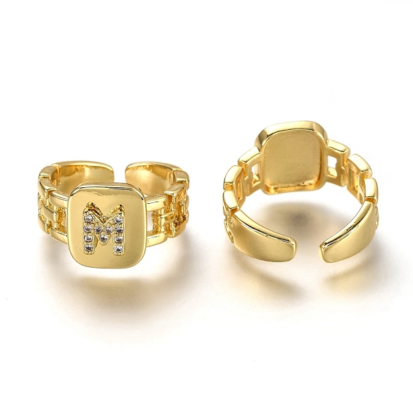 PandaHall Brass Micro Pave Clear Cubic Zirconia Cuff Rings, Open Rings, Long-Lasting Plated, Rectangle, Golden, Letter.M, US Size 7 1/4...
PandaHall Brass Micro Pave Clear Cubic Zirconia Cuff Rings, Open Rings, Long-Lasting Plated, Rectangle, Golden, Letter.M, US Size 7 1/4...