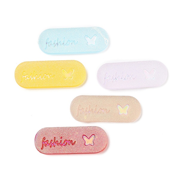 PandaHall Translucent Resin Cabochons, AB Color Plated, Oval with Word, Mixed Color, 18.5x50x4mm Resin Oval Multicolor
PandaHall Translucent Resin Cabochons, AB Color Plated, Oval with Word, Mixed Color, 18.5x50x4mm Resin Oval Multicolor