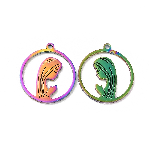 PandaHall Ion Plating(IP) 304 Stainless Steel Pendants, Flat Round with Girl Charm, Rainbow Color, 20x18x1mm, Hole: 1.5mm 304 Stainless...
PandaHall Ion Plating(IP) 304 Stainless Steel Pendants, Flat Round with Girl Charm, Rainbow Color, 20x18x1mm, Hole: 1.5mm 304 Stainless...
