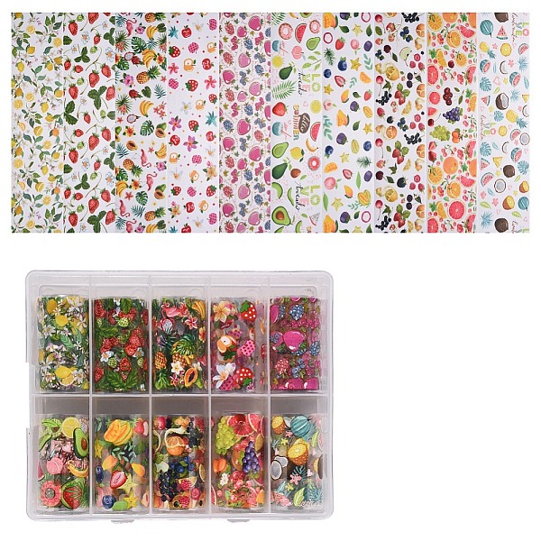 PandaHall Shiny Laser Nail Art Transfer Stickers, Nail Decals, DIY Nail Tips Decoration for Women, Fruit Pattern, Mixed Color, 40mm, about..., Multicolor
PandaHall Shiny Laser Nail Art Transfer Stickers, Nail Decals, DIY Nail Tips Decoration for Women, Fruit Pattern, Mixed Color, 40mm, about..., Multicolor