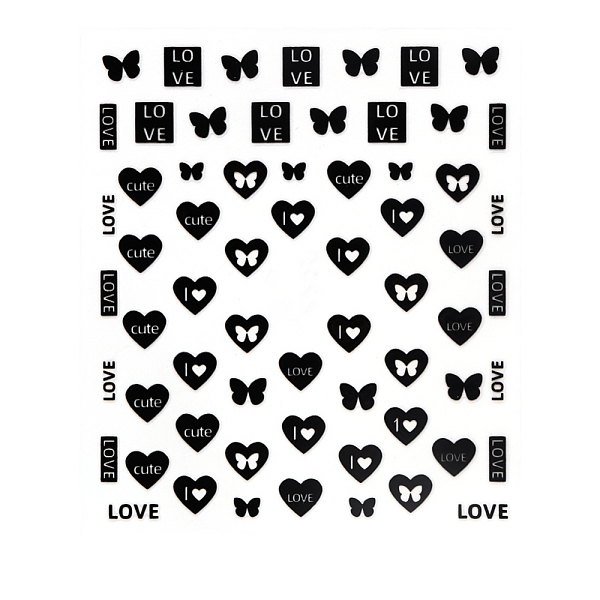 PandaHall 3D Black Transfer Stickers Decals, Self Adhesive, DIY Nail Tips Decorations Tip Slider Accessory, Heart Pattern, 90x77mm Paper...
PandaHall 3D Black Transfer Stickers Decals, Self Adhesive, DIY Nail Tips Decorations Tip Slider Accessory, Heart Pattern, 90x77mm Paper...