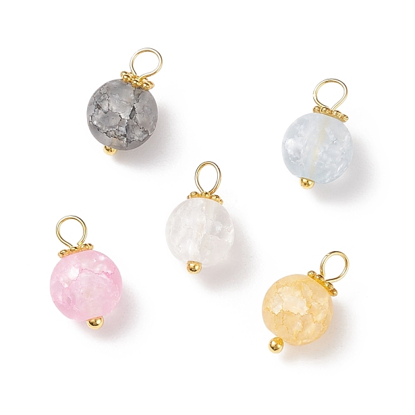 PandaHall Frosted Dyed Synthetic Crackle Quartz Charms, with Golden Tone Brass Loops and Alloy Daisy Spacer Beads, Round, Mixed Color..., Multicolor
PandaHall Frosted Dyed Synthetic Crackle Quartz Charms, with Golden Tone Brass Loops and Alloy Daisy Spacer Beads, Round, Mixed Color..., Multicolor