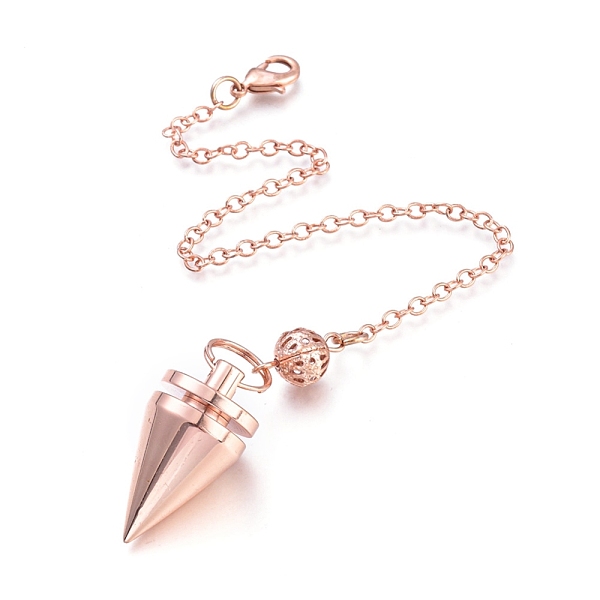 PandaHall Brass Cone Dowsing Pendulums, with Lobster Claw Clasps, Rose Gold, 220x2.5mm Brass Cone
PandaHall Brass Cone Dowsing Pendulums, with Lobster Claw Clasps, Rose Gold, 220x2.5mm Brass Cone